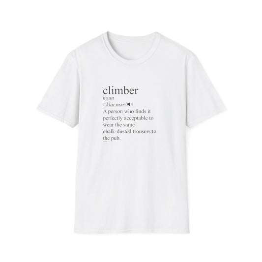 Climber Definition T-Shirt | Funny Rock Climbing Tee | Minimalist Climber Gift | 99 Holds