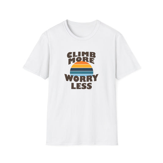 Climb More Worry Less T-Shirt | Rock Climbing Tee | Outdoor Adventure Shirt | 99 Holds