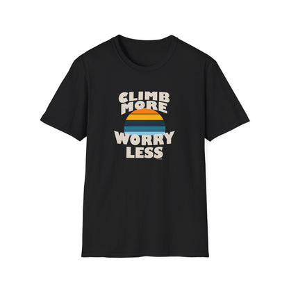 Climb More Worry Less T-Shirt | Rock Climbing Tee | Outdoor Adventure Shirt | 99 Holds