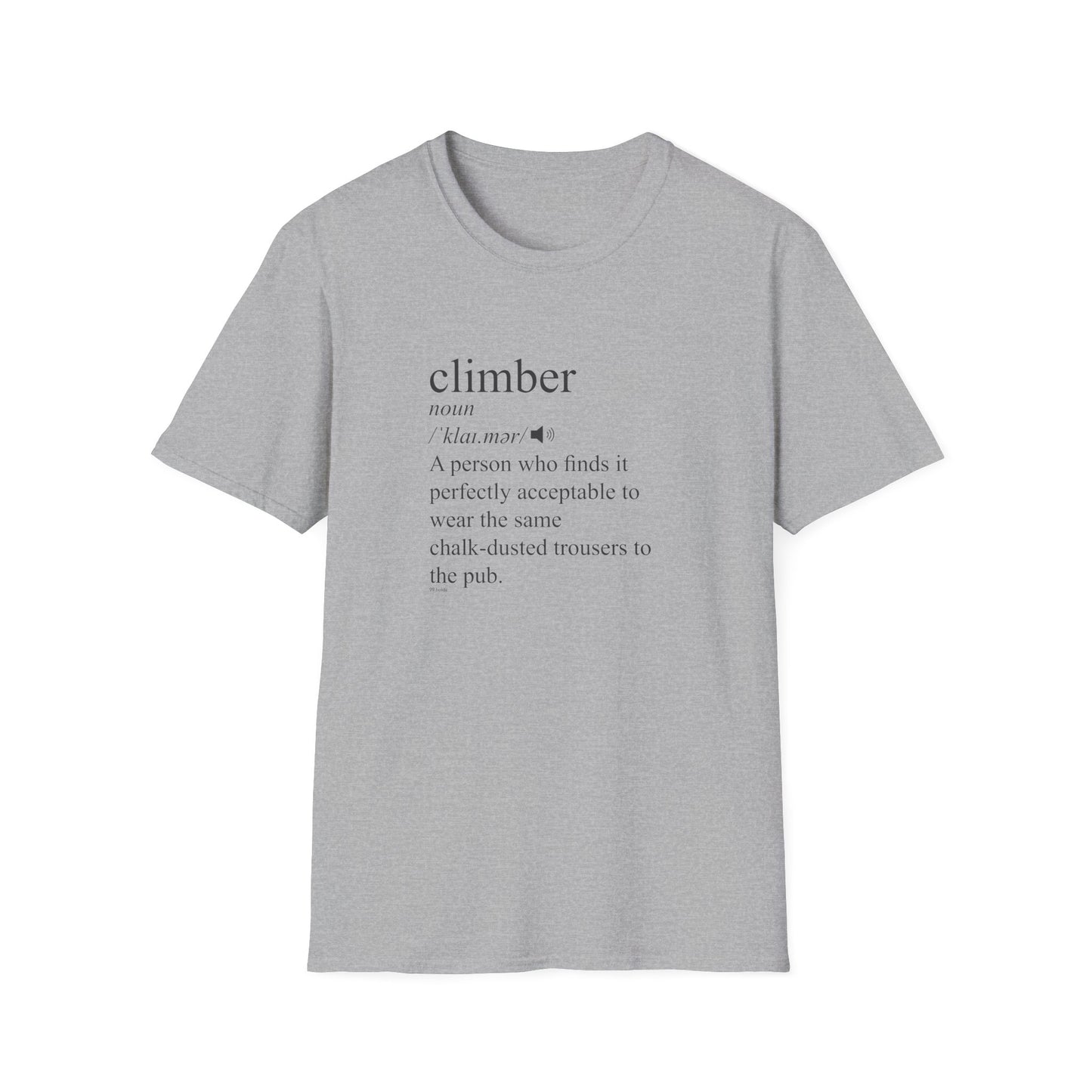 Climber Definition T-Shirt | Funny Rock Climbing Tee | Minimalist Climber Gift | 99 Holds