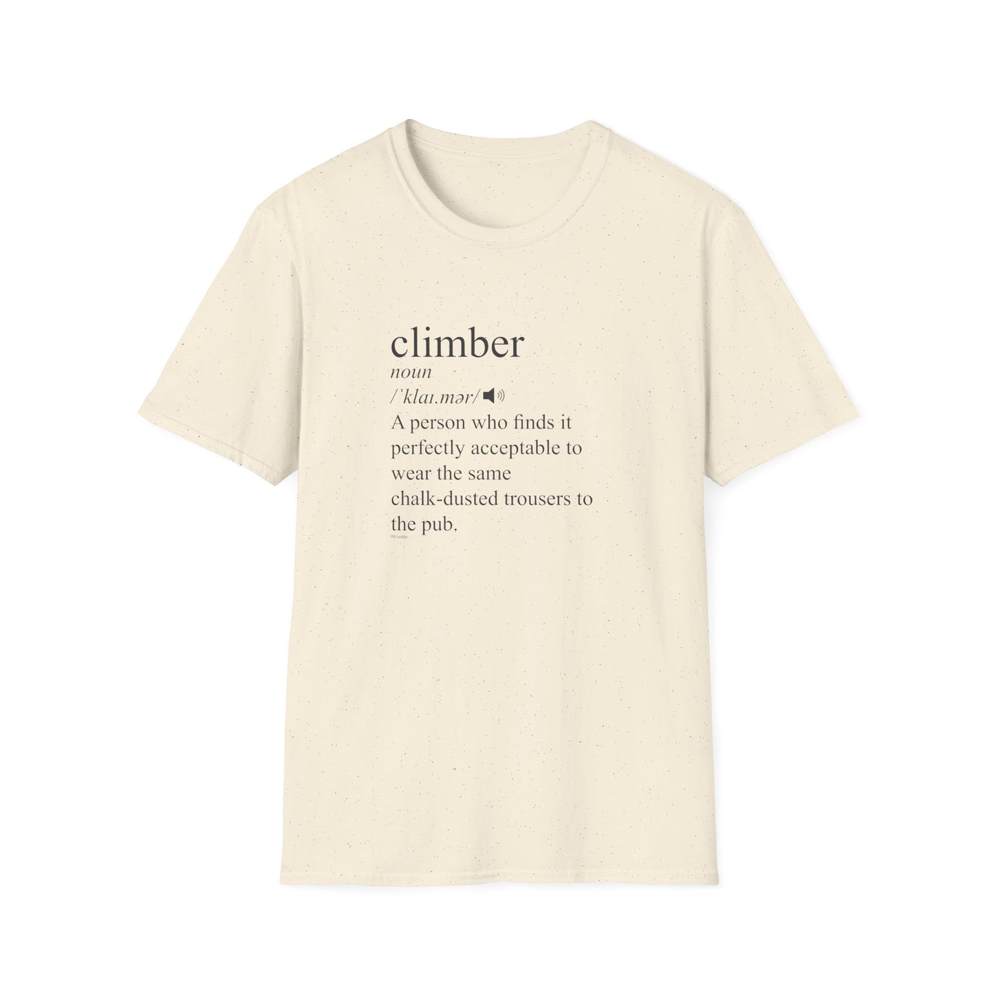 Climber Definition T-Shirt | Funny Rock Climbing Tee | Minimalist Climber Gift | 99 Holds