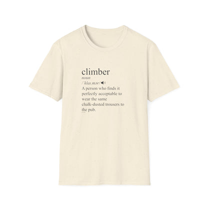 Climber Definition T-Shirt | Funny Rock Climbing Tee | Minimalist Climber Gift | 99 Holds