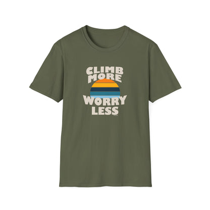 Climb More Worry Less T-Shirt | Rock Climbing Tee | Outdoor Adventure Shirt | 99 Holds