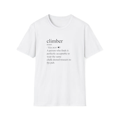 Climber Definition T-Shirt | Funny Rock Climbing Tee | Minimalist Climber Gift | 99 Holds