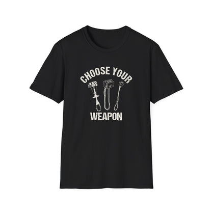 Choose Your Weapon Climbing T-Shirt | Funny Climber Tee | Rock Climbing Gift | 99 Holds