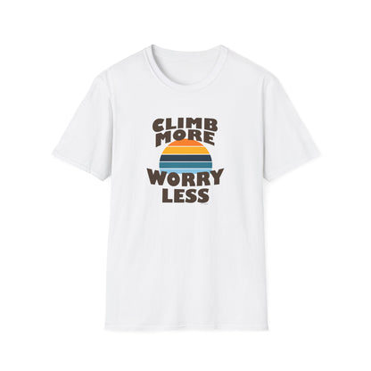 Climb More Worry Less T-Shirt | Rock Climbing Tee | Outdoor Adventure Shirt | 99 Holds