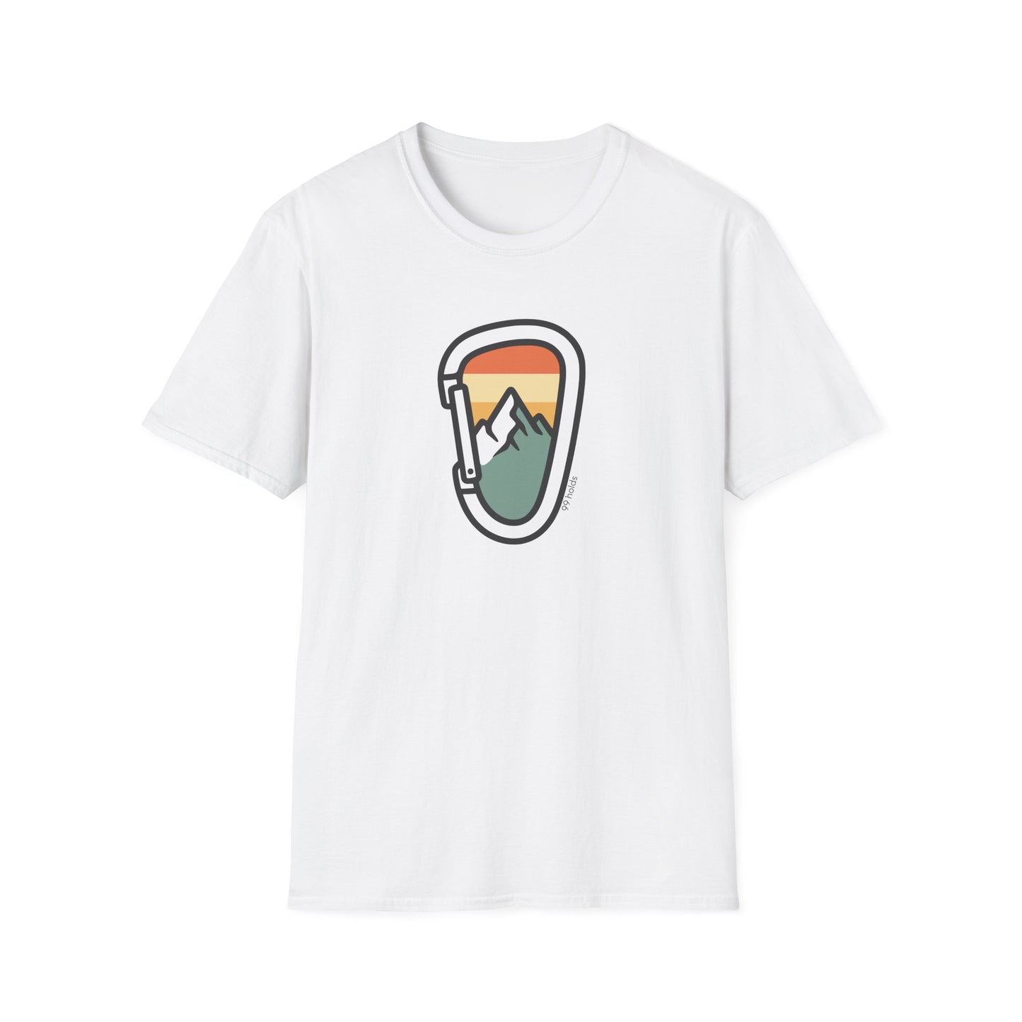 Carabiner Mountain T-Shirt | Minimal Climbing Tee | Rock Climbing Apparel | 99 Holds