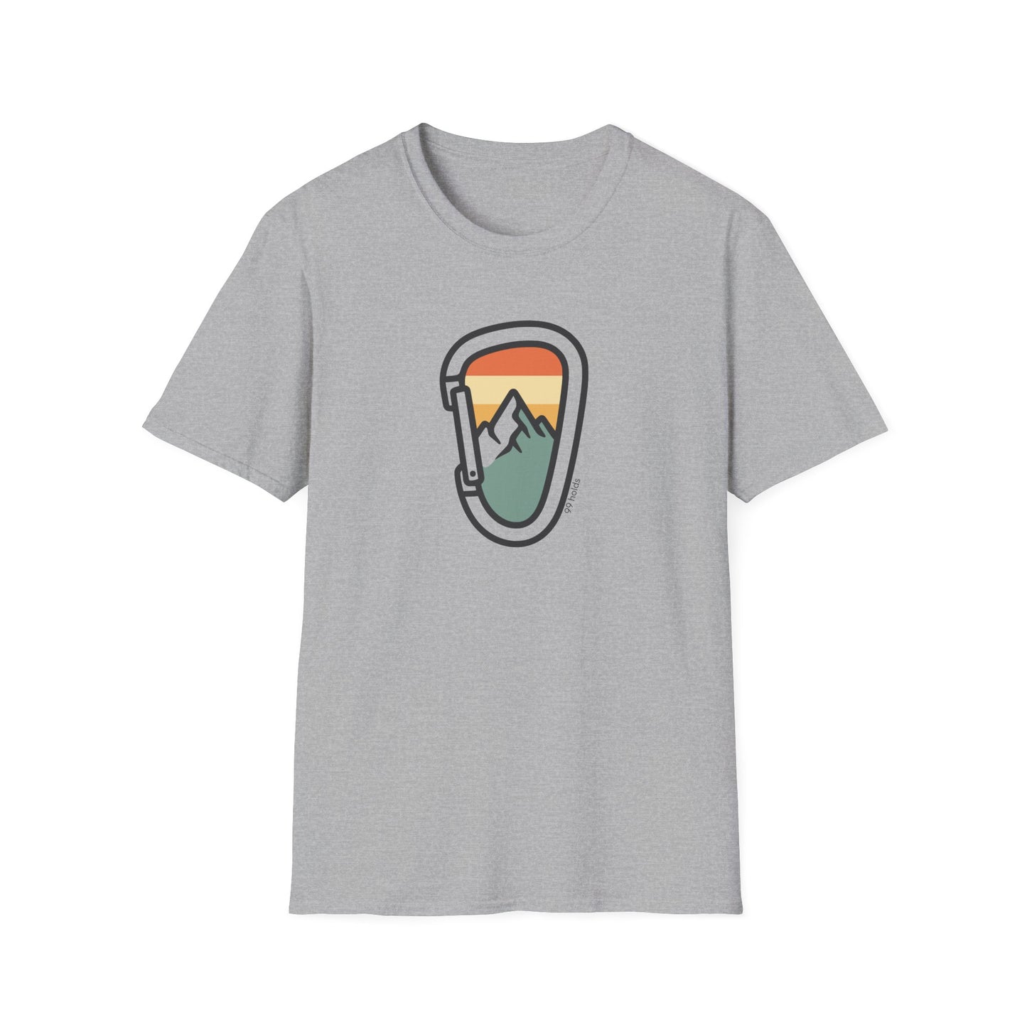 Carabiner Mountain T-Shirt | Minimal Climbing Tee | Rock Climbing Apparel | 99 Holds